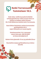 Lähde luontoon,bussikuöljetus paikalle, lounas Eerikkilässä, jäsenhinta 15 eur ystävähinta 20 eur